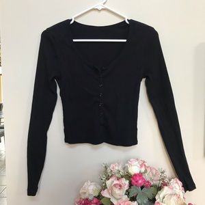 Ribbed Cropped Cardigan